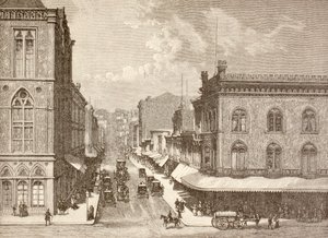 Montgomery Street, San Francisco in the 1880s (litho) alkotó: English School