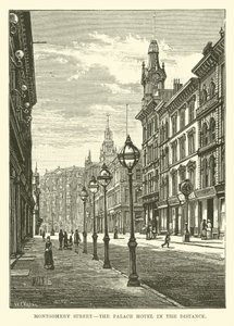 Montgomery Street, a Palace Hotel a távolban alkotó: English School