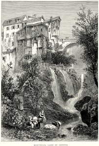 Montreux, Genfi-tó (metszet) alkotó: English School