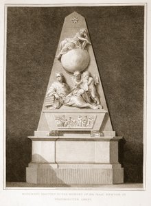 Sir Isaac Newton emlékére állított emlékmű a Westminster Abbeyben, David Humes illusztrációja Anglia története, kocsma. R. Bowyer, London, 1812 alkotó: English School