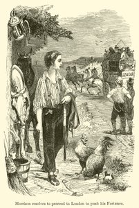 Morrison elhatározza, hogy Londonba megy, hogy szerencséjét előmozdítsa (metszet) alkotó: English School