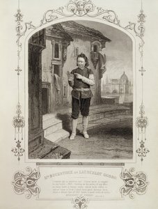 Mr Buckstone mint Lancelot Gobbo, II. felvonás 2. jelenet, William Shakespeare (1564-1616) A velencei kereskedő című filmben