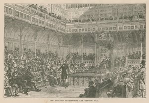 Disraeli úr bemutatja a reformtörvényt alkotó: English School