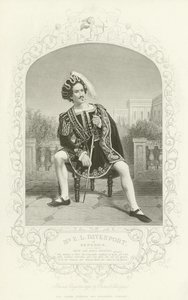 Mr E L Davenport mint Benedick, Sok lázadás a semmiért, II. felvonás, iii. jelenet alkotó: English School