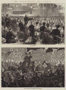 Mr Gladstone Leedsben (metszet) alkotó: English School