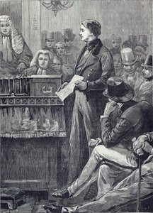 Gladstone úr leánykori beszédét tartja az alsóházban alkotó: English School