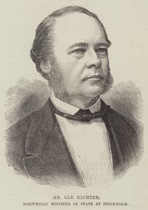 Ole Richter, norvég államminiszter Stockholmban (metszet) alkotó: English School