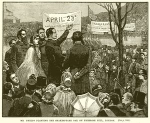 Mr. Phelps elülteti a Shakespeare-tölgyet a Primrose Hillen, Londonban alkotó: English School