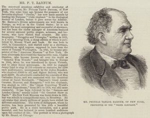 Phineas Taylor Barnum úr, New York-i, a "White Elephant" (metszet) tulajdonosa alkotó: English School