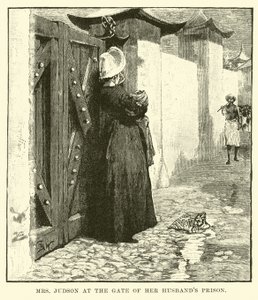 Mrs. Judson a férje börtönének kapujában alkotó: English School