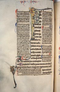 Ms.27, f.97v: Oldal az Újszövetség egy glosszázott példányából (pergamen) alkotó: English School