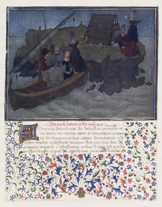 Ms. 2597 Szív, vágy és nagylelkűség leszáll az éjszakában a Vőlegénnyel és Várakozással a Társaság és Barátság szikláján, Rene dAnjou Livre du Coeur dAmours Espris fakszimile kiadása (színes alkotó: English School