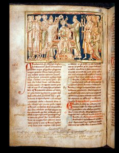 Ms 6712 (A.6.89) fol.115v Edward the Confesor (1004-66) miniatűr a Flores Historiarumból, Matthew Paris, 1250-52 alkotó: English School