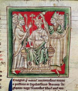 Ms 6712 (A.6.89) fol.141r Richard I (1157-99) miniatűr a Flores Historiarumból, Matthew Paris, 1250-52 alkotó: English School