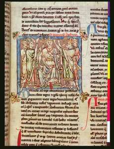 Ms 6712 (A.6.89) fol.53 Arthur király, miniatűr a Flores Historiarumból, Matthew Paris, 1250-52 körül alkotó: English School