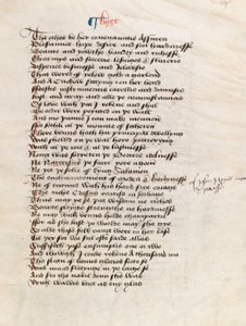 Ms. New Coll 314, f19r, The Canterbury Tales, Geoffrey Chaucer (toll és tinta pergamen) alkotó: English School