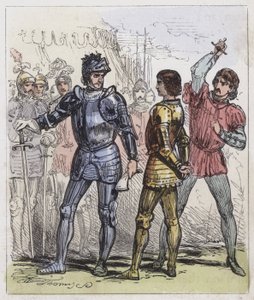 Edward herceg meggyilkolása Tewkesburyben (színes metszet) alkotó: English School