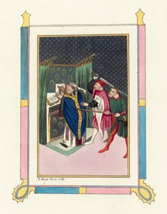 Thomas Becket meggyilkolása (színes metszet) alkotó: English School