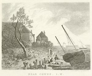 Cowes közelében, Wight-sziget (metszet) alkotó: English School