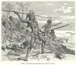New Caledonians Defending their Coast (metszet) alkotó: English School