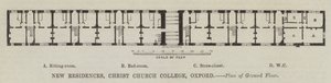 Új rezidenciák, Christ Church College, Oxford, Földszint terve (metszet) alkotó: English School