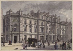 Új bíróság és rendőrőrs, Bow Street, London, c1880 (színes metszet) alkotó: English School