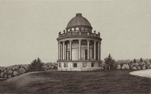 Newbury: Temple, Highclere (litográfia). alkotó: English School