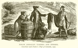 Észak-amerikai kereskedők és indiánok alkotó: English School