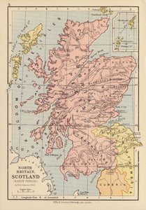 Észak-Britannia, Skócia, szász időszak (színes litográfia) alkotó: English School