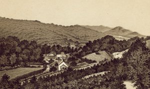 Észak-Devon: Lee Church and Valley (litográfia) alkotó: English School