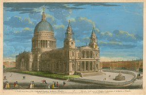Északnyugati nézet a Szent Pál-székesegyházra, Londonban alkotó: English School
