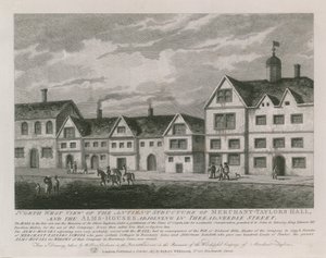 A Merchant Taylors Hall antient szerkezetének északnyugati nézete alkotó: English School