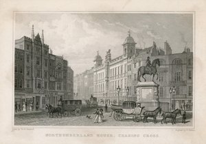Northumberland House, Charing Cross. A Bishs Lottery Office, No 9 Charing Cross, a Golden Cross Hotel szomszédságában található alkotó: English School