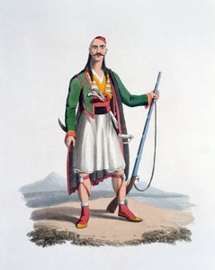 A szpáhik tisztje, 1818 (színes akvatinta) alkotó: English School