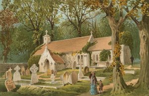 Régi templom – Bonchurch – Wight-sziget alkotó: English School