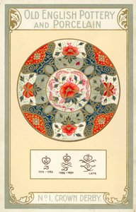 Régi angol kerámia és porcelán: Crown Derby (színes litográfia) alkotó: English School