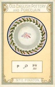 Régi angol kerámia és porcelán: Pinxton (színes litográfia) alkotó: English School
