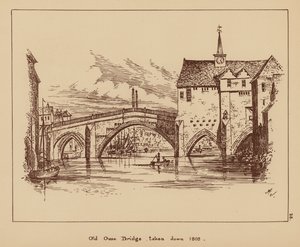 Régi Ouse-híd, lebontva 1809-ben (litográfia) alkotó: English School
