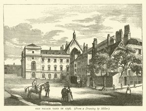 A régi palota udvara 1796-ban, Miller rajzából (metszet) alkotó: English School