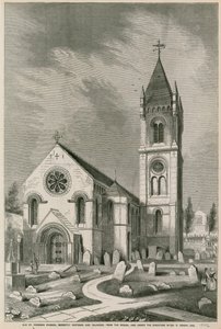 A közelmúltban felújított és kibővített régi St Pancras templom, London alkotó: English School