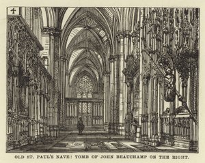 A régi St Pauls Nave, John Beauchamp sírja a jobb oldalon alkotó: English School