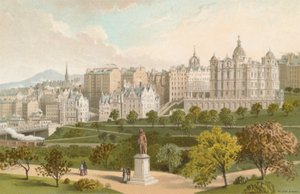 Edinburgh óvárosa a Princes Street Gardensből alkotó: English School