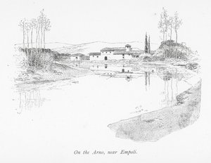 Az Arnón, Empoli közelében (litho) alkotó: English School