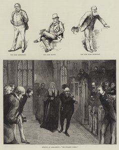 Parlament megnyitója: "Jön a házelnök!" (metszés) alkotó: English School