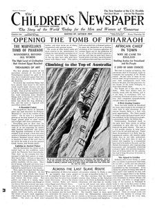 Fáraó sírjának megnyitása, illusztráció a Gyermekújságból, 1923. január 13. (újságpapír) alkotó: English School