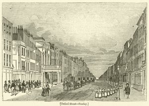Oxford Street, vasárnap (metszet) alkotó: English School