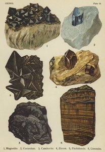 Oxidok, magnetit, korund, kazitrit, cirkon, szurokföldpát, limonit (színes litográfia) alkotó: English School