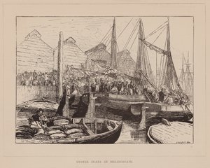 Osztrigás csónakok a Billingsgate-nél (metszet) alkotó: English School