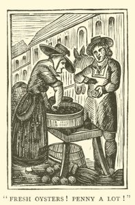 Osztriga eladó (fametszet) alkotó: English School