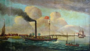 P.S. Royal Charter a bartoni vízparton, 1850 körül (olaj, vászon) alkotó: English School